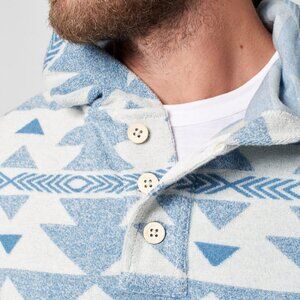 Faherty Men's Terry Towel Cabana Pacific Hoodie